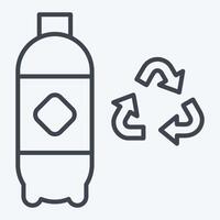 Symbol Plastik Recycling. verbunden zu Recycling Symbol. Linie Stil. einfach Design Illustration vektor