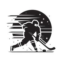 is hockey spelare silhuetter ikon logotyp illustration vektor