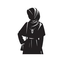 Hijab Stil Mode Stehen Illustration Design vektor