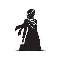 hijab stil mode stående illustration design vektor