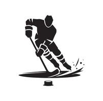 is hockey spelare silhuetter ikon logotyp illustration vektor