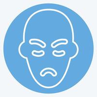 ikon ansiktsbehandling plast kirurgi. relaterad till medicinsk specialiteter symbol. blå ögon stil. enkel design illustration vektor