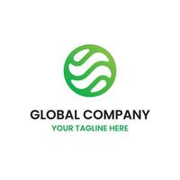 global Erde Grün recyceln Welle Logo vektor