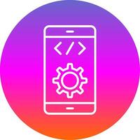 Software Entwicklung Linie Gradient Kreis Symbol vektor
