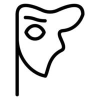 karneval mask linje ikon vektor