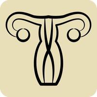 ikon gynekologi. relaterad till medicinsk specialiteter symbol. hand dragen stil. enkel design illustration vektor