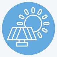 Symbol Solar- Tafel. verbunden zu Recycling Symbol. Blau Augen Stil. einfach Design Illustration vektor