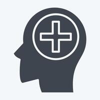 ikon psykiatri. relaterad till medicinsk specialiteter symbol. glyf stil. enkel design illustration vektor