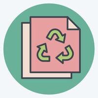 ikon papper återvinning. relaterad till återvinning symbol. Färg para stil. enkel design illustration vektor