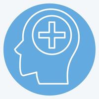 Symbol Psychiatrie. verbunden zu medizinisch Spezialitäten Symbol. Blau Augen Stil. einfach Design Illustration vektor