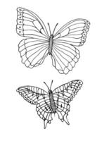 Hand gezeichnet Gekritzel skizzieren Schmetterling vektor
