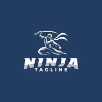 Ninja Krieger Logo, dynamisch und ikonisch verstohlen Ninja Design vektor