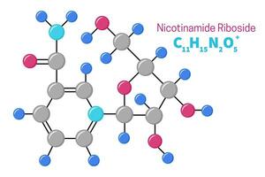 Nicotinamid Ribosid oder Vitamin b3 Molekül Struktur Formel Illustration vektor