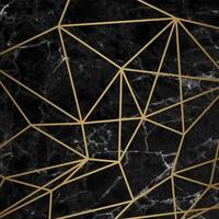 Marmor Muster Hintergrund mit Dreieck, geometrisch Formen und Polygone im schwarz und Gold vektor