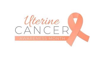 uterin eller endometrial cancer medvetenhet månad isolerat logotyp ikon tecken vektor