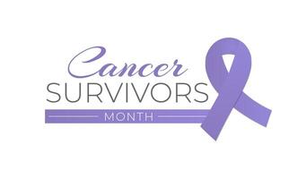 Krebs Überlebende Monat isoliert Logo Symbol Zeichen vektor