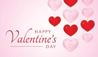 paster Rosa und rot glücklich Valentinstag Tag Illustration mit Herz Ornamente vektor