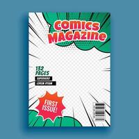 komisk tidskrift bok omslag sida mall design vektor