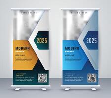 abstrakt Geschäft rollen oben Präsentation Banner Design vektor