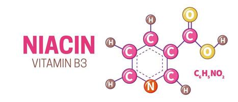 Vitamin b3 Niacin Molekül Illustration vektor