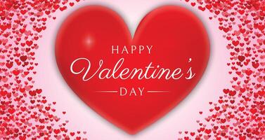 rot glücklich Valentinstag Tag Herz Hintergrund Illustration vektor