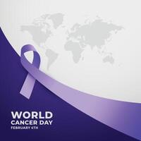 lange lila Band zum Welt Krebs Tag vektor