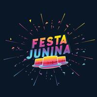 festa junina bunt Hut Hintergrund vektor