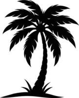 ein atemberaubend Palme Baum Silhouette gefangen im zeitlos Schönheit vektor