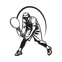 Tennis Spieler Logo Bild auf Weiß Hintergrund vektor
