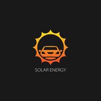 elektrisch Auto, Solar Energie Logo vektor