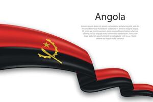 abstrakt vågig flagga av angola på vit bakgrund vektor