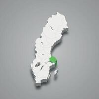 uppland historisk provins plats inom Sverige 3d Karta vektor