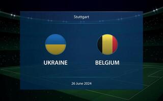 Ukraine vs. Belgien. Europa Fußball Turnier 2024 vektor