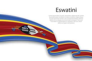 abstrakt vågig flagga av eswatini på vit bakgrund vektor