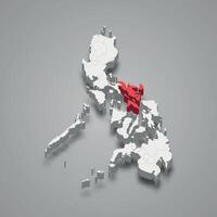 Bicol Region Ort innerhalb Philippinen 3d Karte vektor