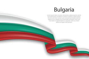 abstrakt vågig flagga av bulgarien på vit bakgrund vektor