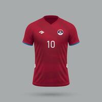 3d realistisch Fußball Jersey Serbien National Mannschaft 2024 vektor