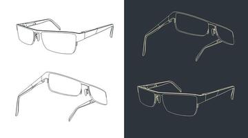 stiliserade illustrationer av glasögon vektor