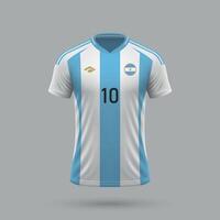 3d realistisk fotboll jersey argentina nationell team 2024 vektor