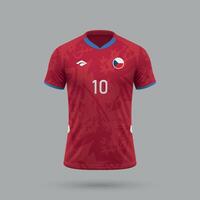 3d realistisch Fußball Jersey Tschechisch Republik National Mannschaft 2024 vektor