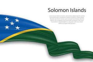 abstrakt vågig flagga av solomon öar på vit bakgrund vektor