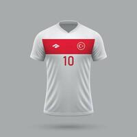 3d realistisk fotboll jersey Kalkon nationell team 2024 vektor