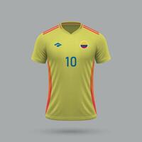 3d realistisk fotboll jersey colombia nationell team 2024 vektor