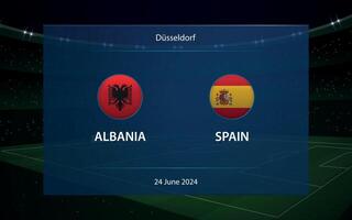 albania mot Spanien. Europa fotboll turnering 2024 vektor