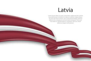 abstrakt vågig flagga av lettland på vit bakgrund vektor