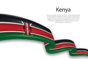 abstrakt wellig Flagge von Kenia auf Weiß Hintergrund vektor