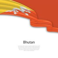 vinka band med flagga av bhutan vektor