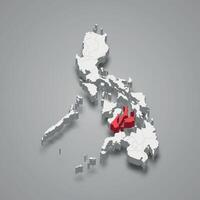 zentral Visayas Region Ort innerhalb Philippinen 3d Karte vektor