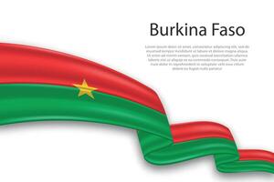 abstrakt vågig flagga av Burkina faso på vit bakgrund vektor
