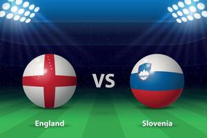 England mot slovenien. Europa fotboll turnering 2024 vektor